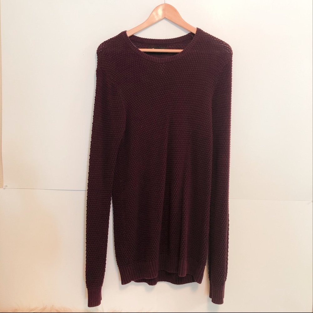 21 Men ➖Men’s Crew Knit Sweater➖Dark Maroon M